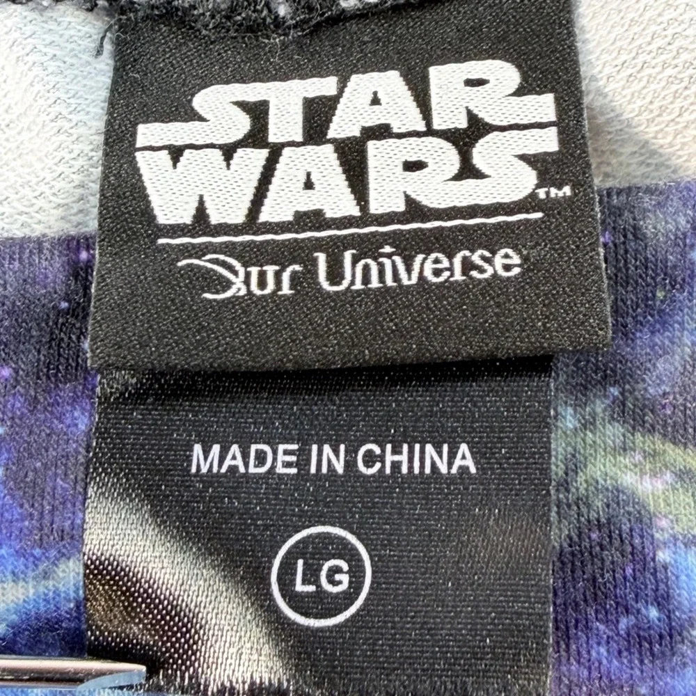 Star Wars Mens Large Galaxy Print Lounge Shorts Drawstring Blue Black Disney LG